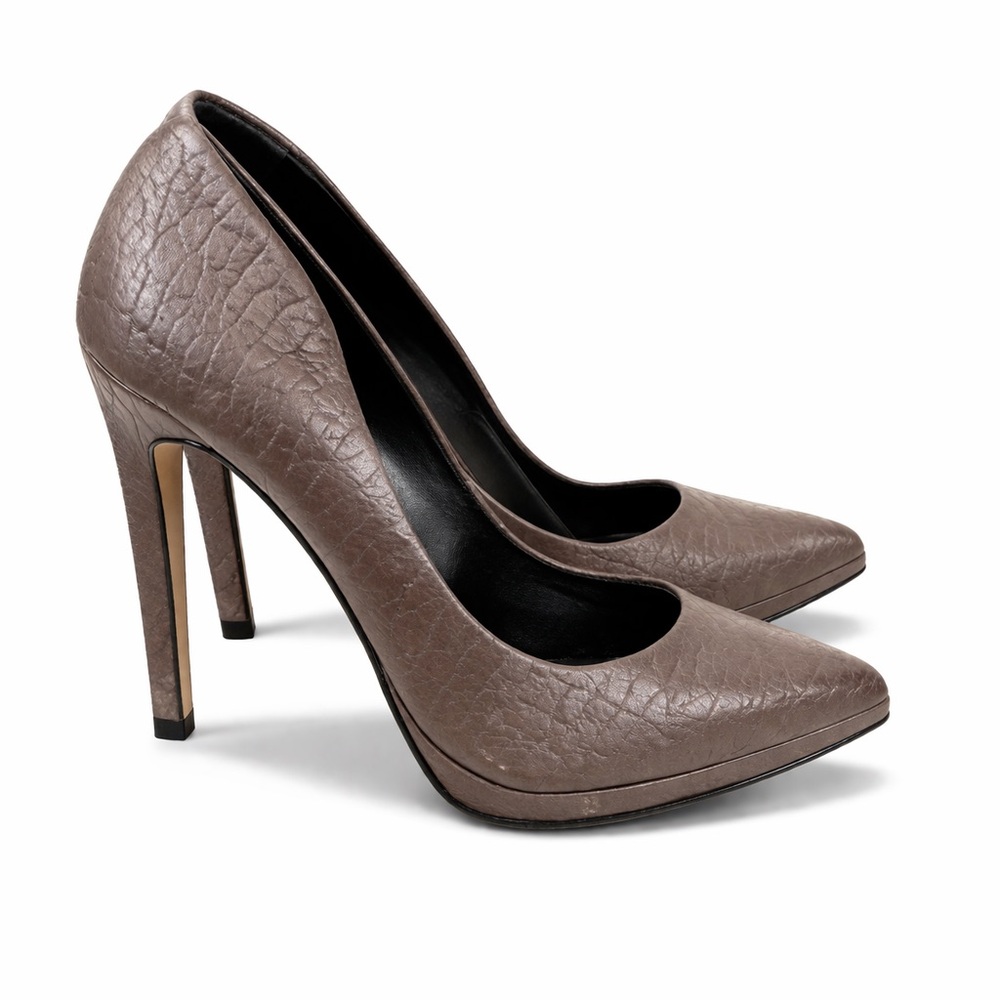 ALDO Brown Genuine Leather Pointed Toe Stiletto Heels Pumps
